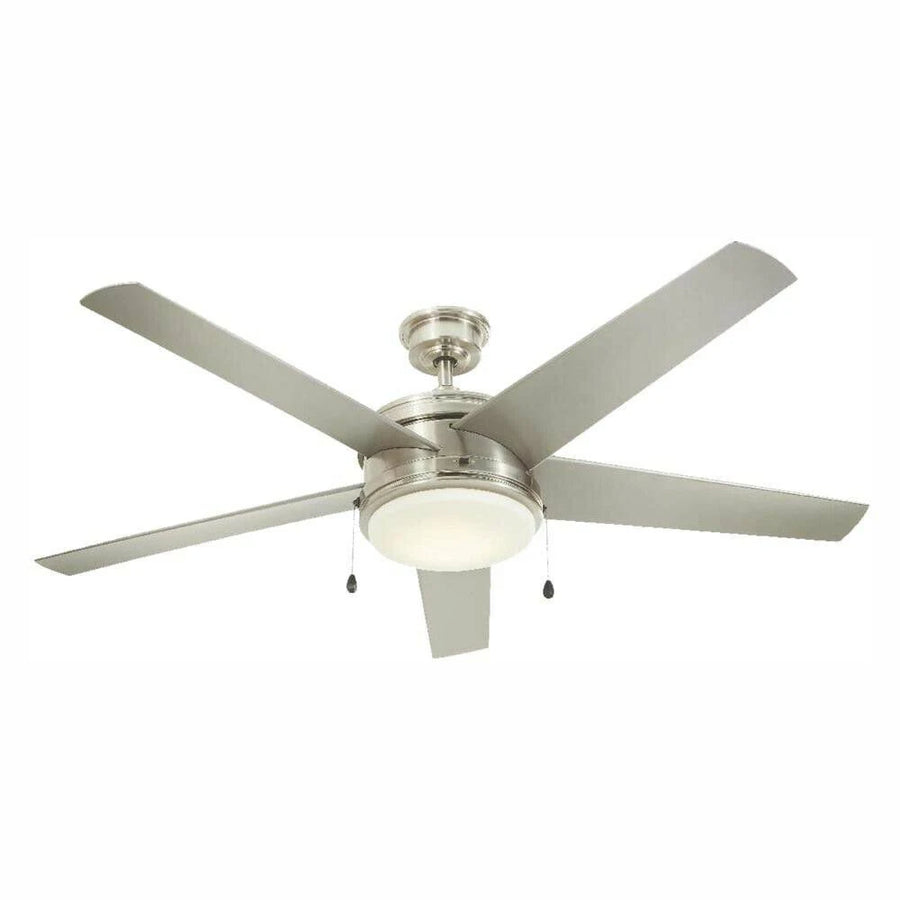 60-Inch Portwood LED Ceiling Fan by Home Decorators, Brushed Nickel Finish for Indoor or Outdoor Use